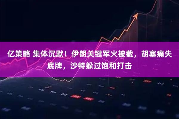 亿策略 集体沉默！伊朗关键军火被截，胡塞痛失底牌，沙特躲过饱和打击
